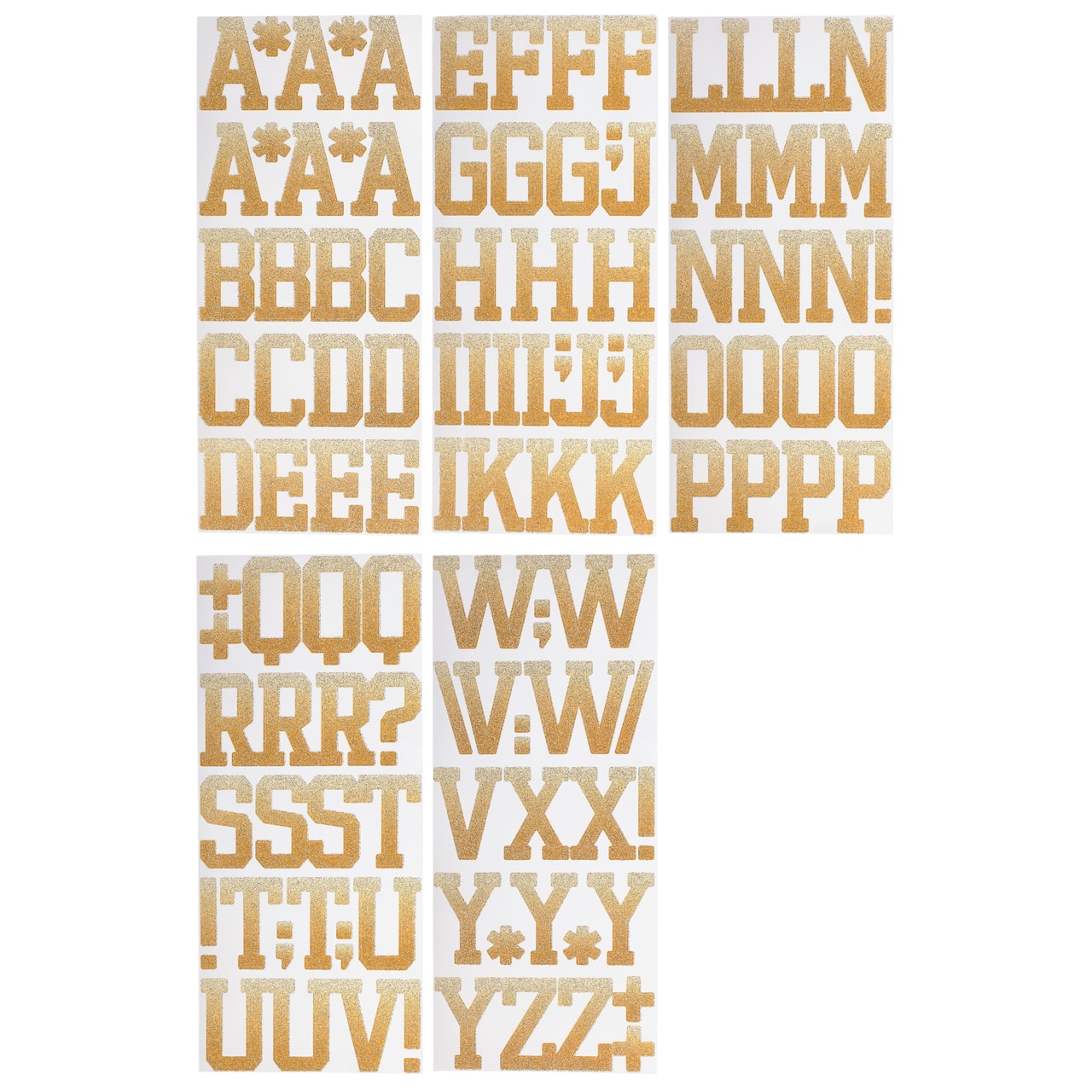 6 Packs: 117 ct. (702 total) Gold & White Glitter Ombre Alphabet Stickers by Recollections™